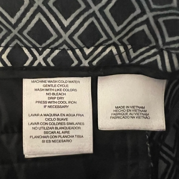 Anne Klein Stretch Pants black white diamond pattern- Size 0 - Picture 4 of 4